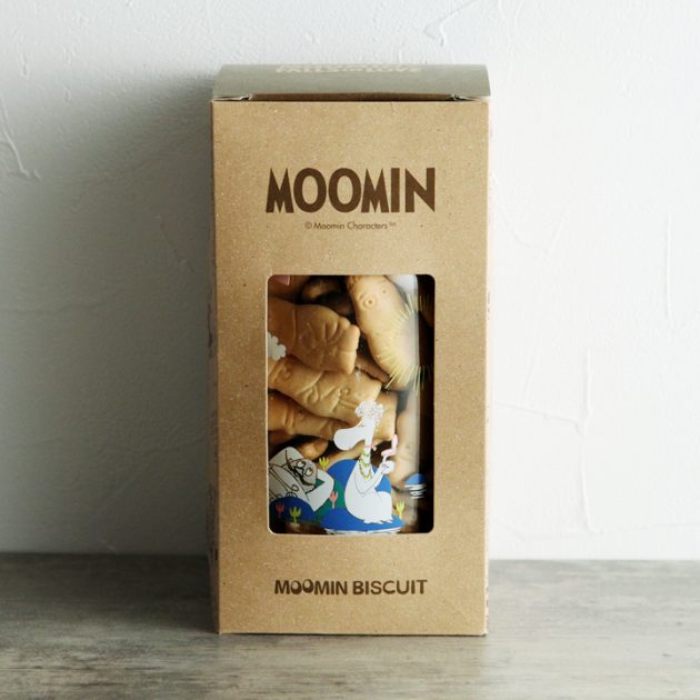 限定販売！ムーミンビスケットボトル夏バージョン　ボトルを入れる個箱のデザインがとってもかわいい