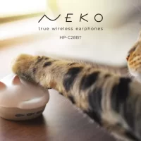 「ねこ、かわいい」がイヤホンに　 猫をモチーフにした完全ワイヤレスイヤホン 「NEKO true wireless earphones HP-C28BT」を 2024年8月発売予定